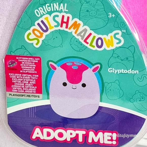 GLYPTODON 🐢 Adopt Me! Plush w FREE Virtual Item Code Original Squishmallow NWT - Picture 3 of 8